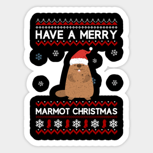 Marmot Have A Merry Xmas Ugly Christmas Sticker